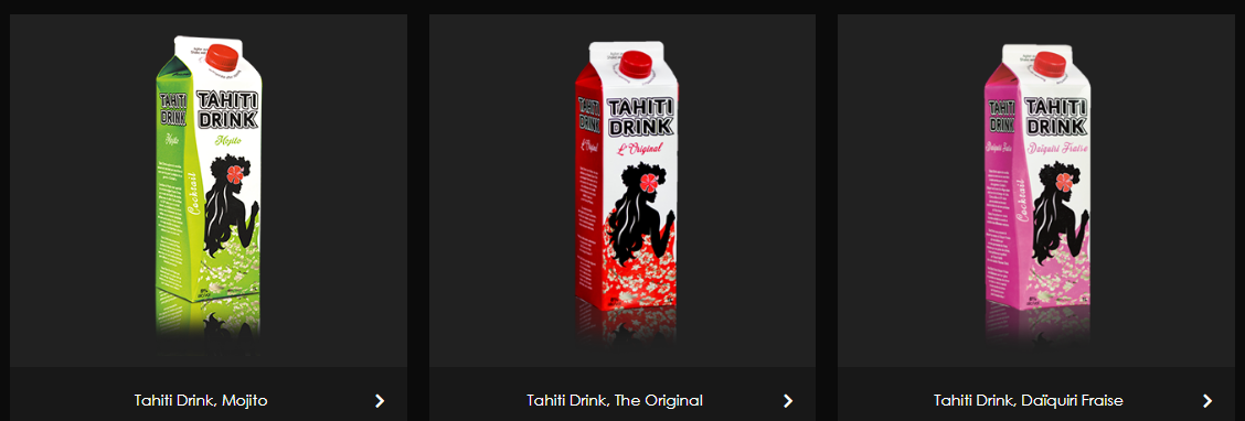  The Tahiti Drink is sold in three coloured cartons
